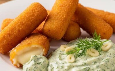 Панирани хапки от кашкавал Lacto Free и сос от копър и чесън